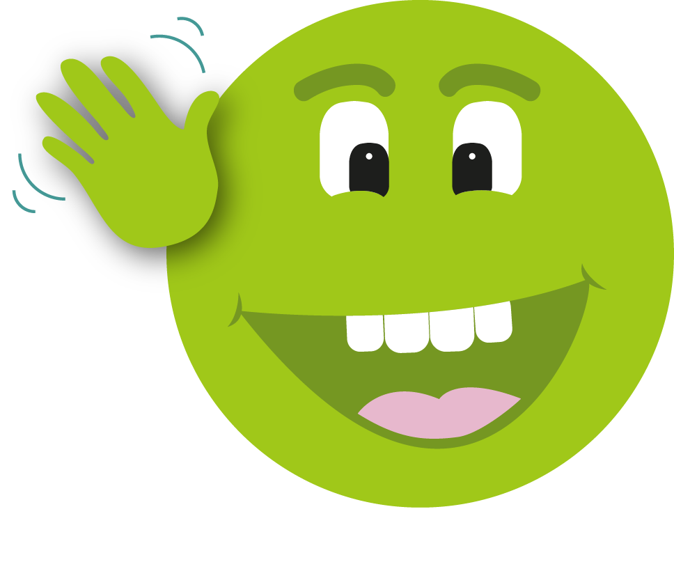 Mykel - das mykie Maskottchen winkt